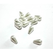 Perle di Plastica a Goccia - Colore Bianco